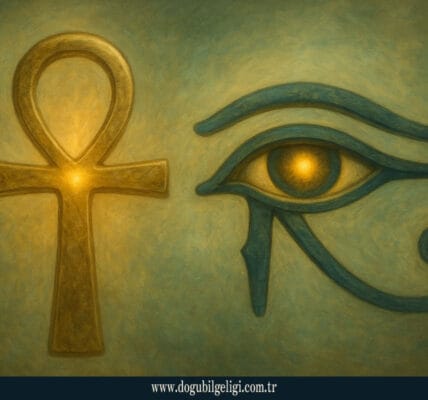 Ankh ve Horus’un Gözü sembolü mistik illüstrasyonu