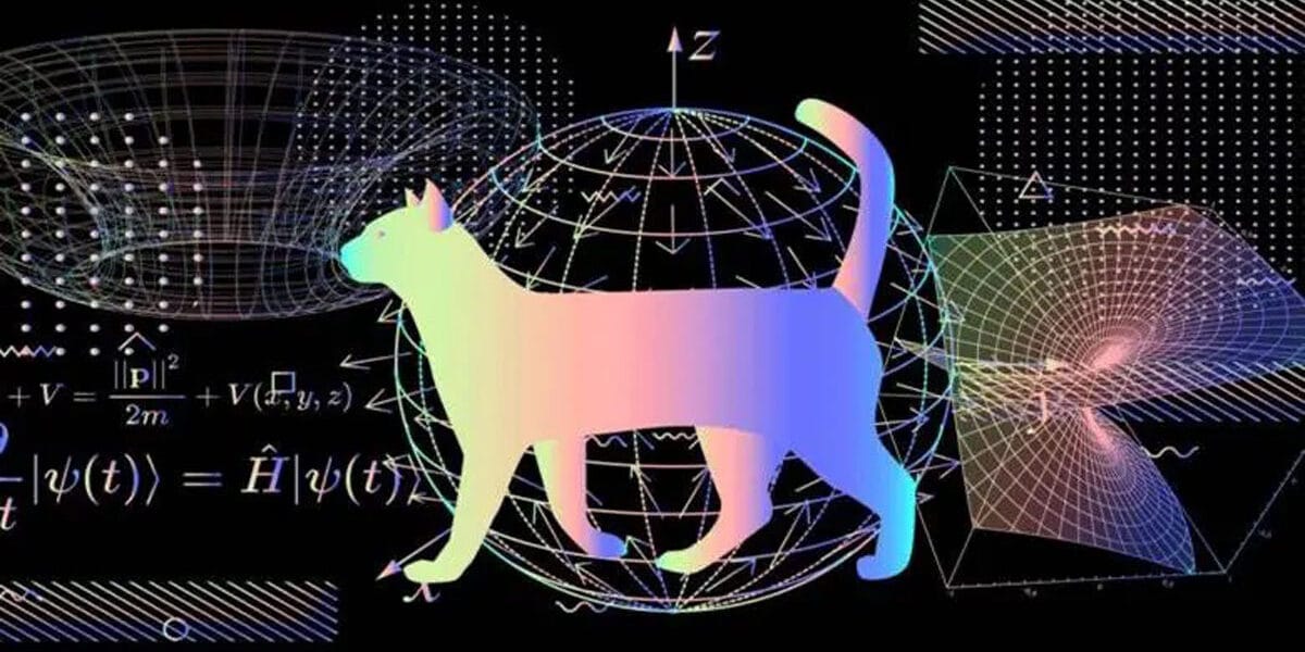 Kuantum ölçüm paradoksu görseli – bilincin evrensel rolünü simgeleyen kozmik manzara ve kuantum parçacıkları