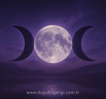 Üç Ay (Triple Moon) sembolü – ilahi dişil enerjiyi, ay döngülerini ve yaşamın evrensel ritmini temsil eden ezoterik sembol.