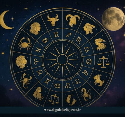 Burçların kozmik döngüsünü yansıtan sürreal kolaj