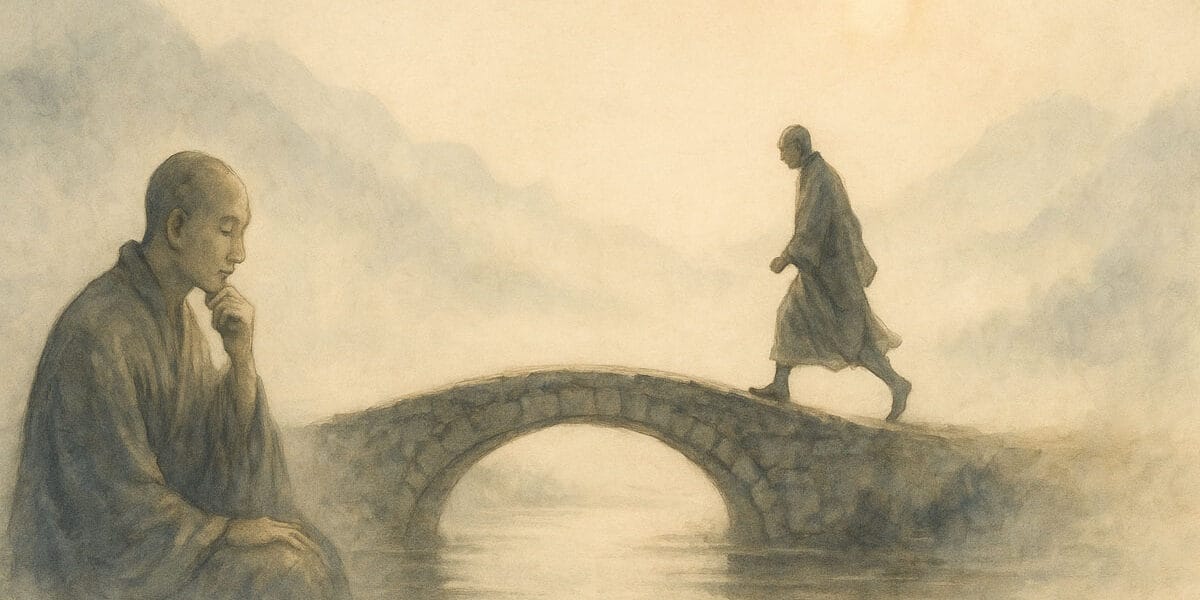 Bilgelik ve eylem dengesi (Wisdom and action balance) – düşünce ile eylem arasındaki köprü sembolü.
