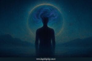 Benlik yanılsaması (self illusion) temasını yansıtan, zihin aurası ve canlı Zen Realism renkleriyle hazırlanmış insan silueti görseli
