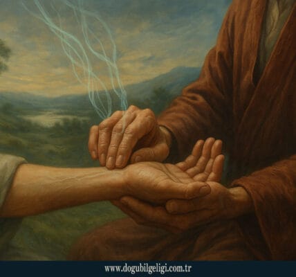 Kadim nabız okuma sanatı (ancient pulse reading) ile bir şifacının hastalığı sessizce teşhis ettiği geleneksel tıp sahnesi.