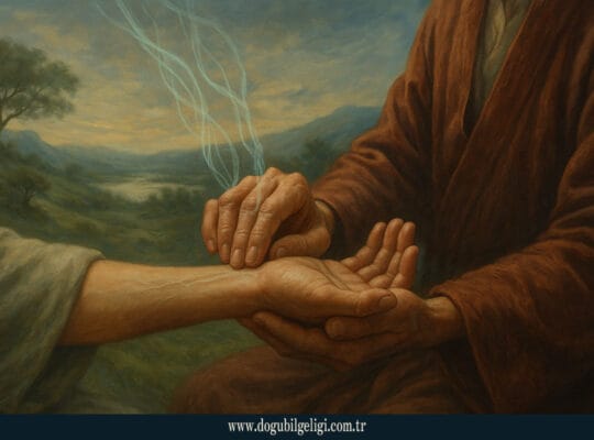 Kadim nabız okuma sanatı (ancient pulse reading) ile bir şifacının hastalığı sessizce teşhis ettiği geleneksel tıp sahnesi.