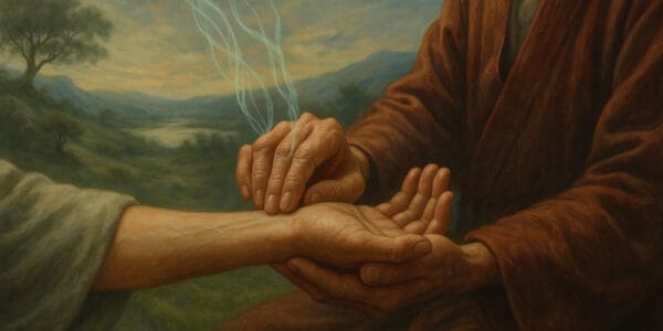 Kadim nabız okuma sanatı (ancient pulse reading) ile bir şifacının hastalığı sessizce teşhis ettiği geleneksel tıp sahnesi.