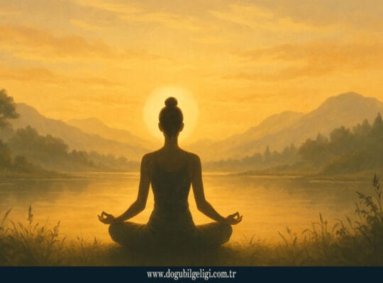 Yoga (yoga) bilinci ve enerji uyumunu temsil eden meditasyon sahnesi – Doğu Bilgeliği