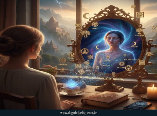 çok boyutlu hafıza ve paralel benlikleri simgeleyen kozmik bilinç yansıması